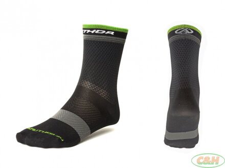 AUTHOR Ponožky Stripe X0 černá/šedá/žlutá-neonová