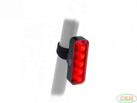 AUTHOR Světlo zad. XYRIUS Brake USB 400 lm černá/červené-sklo