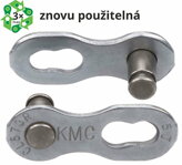 spojka řetezu KMC 6/7/8 speed EPT povrch, šedý, baleno po 5 kusech, cena za balení