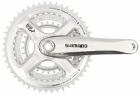kliky SHIMANO FC-M191-S 170mm 48-38-28 zubů, stříbrné, bez krytu, 8 speed, pro osu čtyřhran