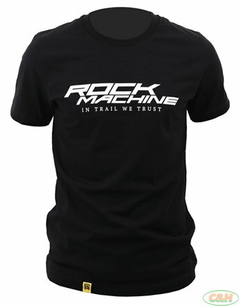 tričko ROCK MACHINE unisex černé vel. S logo IN TRAIL WE TRUST
