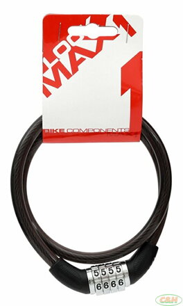 zámek lanko MAX1 650x8 mm černý kódový
