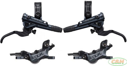 brzda kotoučová SHIMANO SLX M7120 čtyřpístková p+z (900+ 1700 mm) komplet bez kotoučů (zadní J-kit)