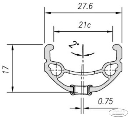 ráfek MACH1 trekový 670 V-brake 32děr/1nýt černý