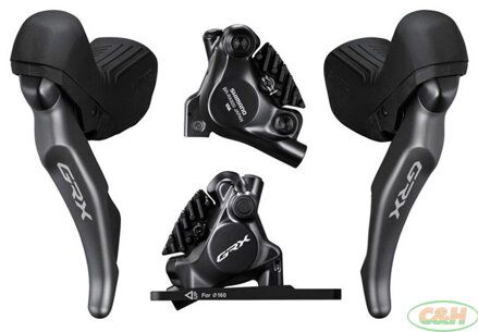 řazení SHIMANO GRX RX820 dual control 1x12 speed, třmeny BR-RX820 (pár) J-kit, box