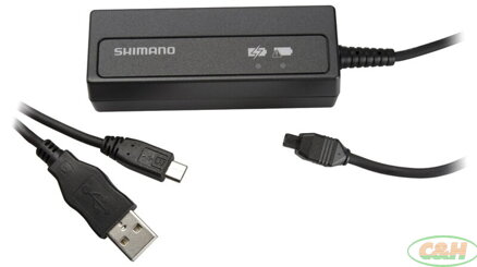 nabíječka SHIMANO Di2 SM-BCR2 s USB portem, v krabičce