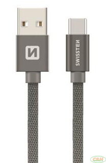 datový kabel SWISSTEN USB/Micro USB 20 cm šedý