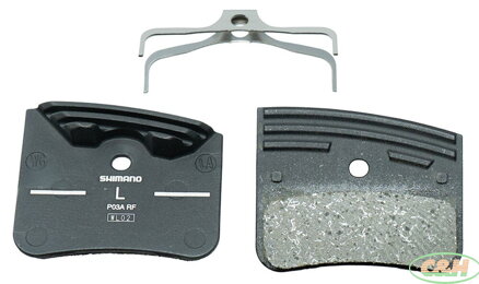 brzdové destičky SHIMANO P03A-RFA polymer, s chladiči čtyřpístkové XT, XTR, v krabičce