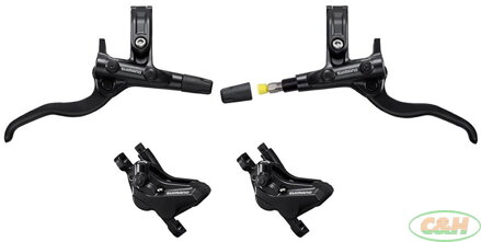 brzda kotoučová SHIMANO Deore MT420 čtyřpístková p+z (1000+1850 mm) komplet bez kot.(zadní J-kit)