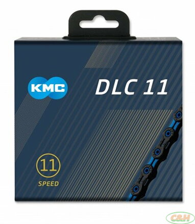 řetěz KMC DLC SL 11 modro/černý v krabičce 118 čl.