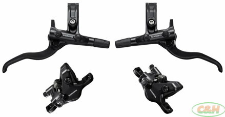 brzda kotoučová SHIMANO Deore MT410 p+z (750+1450 mm) komplet bez kotoučů, (zadní J-kit)