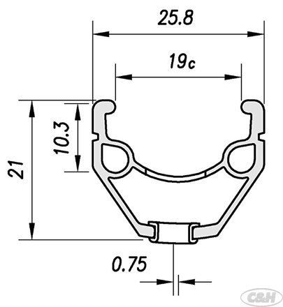 ráfek MACH1 trekový 240 V-brake 32děr/1nýt černý