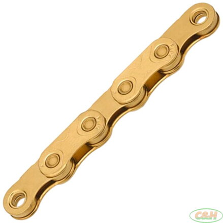 řetěz KMC X Flattop Gold Ti N 126 článků v krabičce, úprava WAX