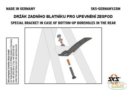 kování k blatníkům SKS Beavertail a Velo spodní uchycení