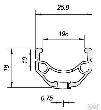ráfek MACH1 26" ER-10/210 V-brake 36děr/1nýt černý