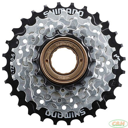 6-kolo SHIMANO MF-TZ510 14-28 zubů, stříbrné/černé, v krabičce