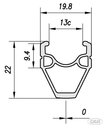 ráfek MACH1 silniční CFX Omega V-brake 32děr/0nýt černý