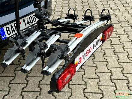 nosič na tažné zařízení na 3 kola / elektrokola AROSO Main 3 Silver sklopný