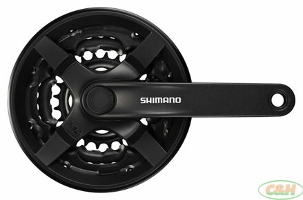 kliky SHIMANO Tourney FC-TY301-L 170mm 42-34-24 zubů, černé s krytem