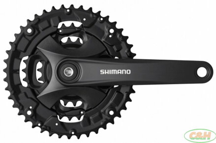 kliky SHIMANO FC-MT100-L 175mm 40-30-22, černé, bez krytu, 9 speed, pro osu čtyřhran