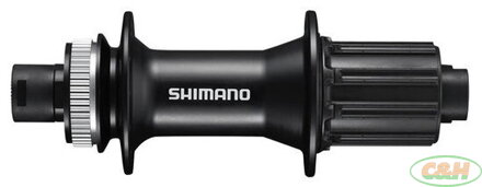 náboj disc SHIMANO FH-MT400-B 32děr Center lock 12mm e-thru-axle 148mm 8-11 rychlostí zadní černý