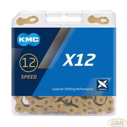řetěz KMC X-12 Ti-N zlatý v krabičce 126 čl.