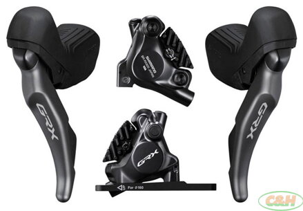 řazení SHIMANO GRX RX820 dual control 1x12 speed, třmeny BR-RX820 (pár) J-kit