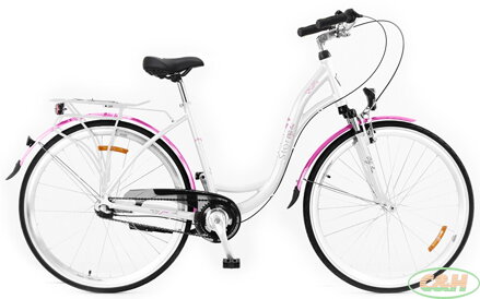 kolo STORM Dublin Alu 26" 3sp. 17" bílé / fuchsiové