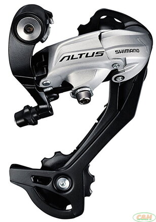 měnič SHIMANO Altus RDM370SGSS, 9 speed, stříbrný, v krabičce