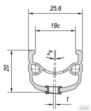 ráfek MACH1 26" 260 disc 32děr/1nýt černý