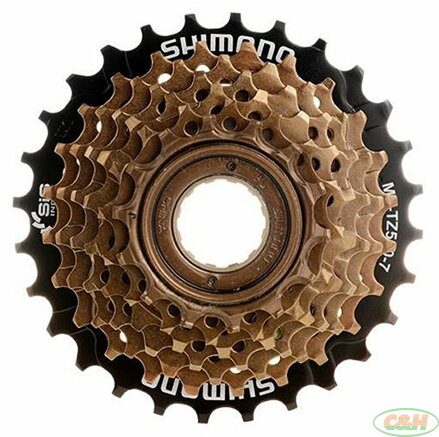 7-kolo SHIMANO MF-TZ500 14-28 zubů, hnědé/černé