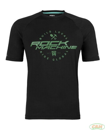 dres ROCK MACHINE Enduro černo/zelený vel.S