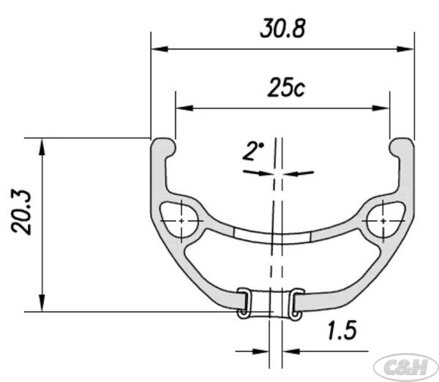 ráfek MACH1 24" Kargo V-brake 32/1nýt černý