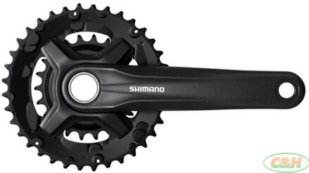 kliky SHIMANO FC-MT210-B2, 175mm 36x22 zubů, černé, bez krytu, bez pouzdra, 9 speed, boost