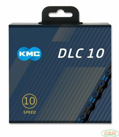řetěz KMC DLC SL 10 modro/černý v krabičce 116 čl.
