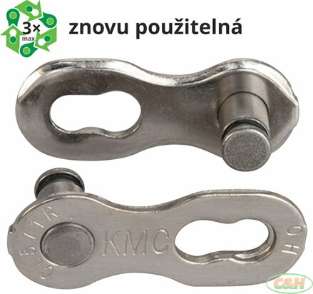 spojka řetězu KMC 7-8 speed EPT povrch, šedý 7,1 mm, blistr 2 ks
