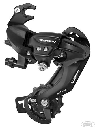 měnič SHIMANO RD-TY300-B hák, 6,7 rychlostí