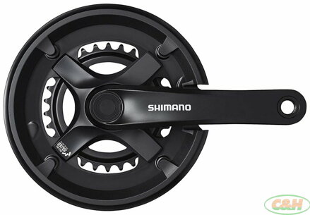 kliky SHIMANO Tourney FC-TX501-L 175mm 46x30 zubů, černé s krytem