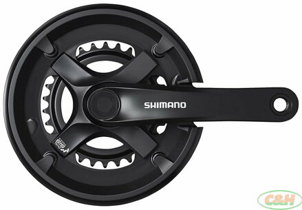 kliky SHIMANO Tourney FC-TX501-L 175mm 46-30 zubů, černé s krytem