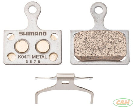 brzdové destičky SHIMANO K04Ti metalické v krabičce