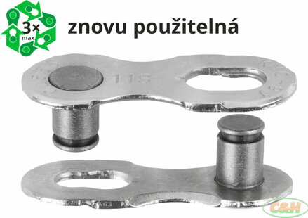 spojka řetězu KMC 11R EPT povrch, šedý, 2 ks na blistru, cena za balení