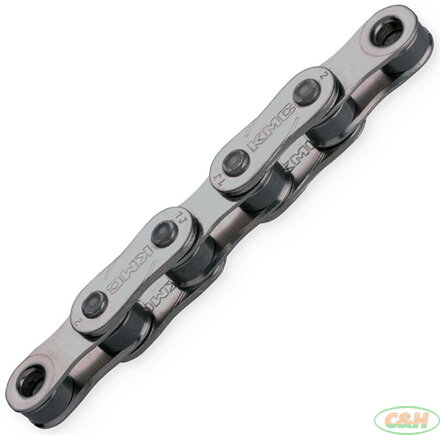 řetěz KMC Z1 eHX E-bike EPT, šedý v krabičce 128 čl. narrow, vnitřní šířka 4,6 mm