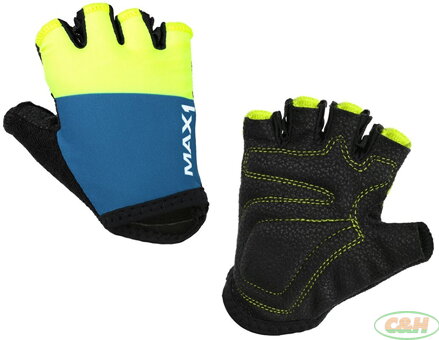 dětské krátkoprsté rukavice MAX1 5-6 let modro/fluo žluté