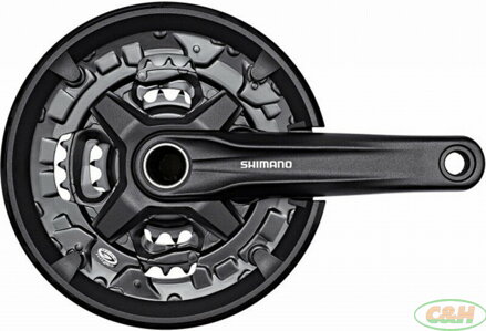 kliky SHIMANO FC-MT210-L, 175mm 44-32-22 zubů, černé, s krytem, 9 speed, v krabičce