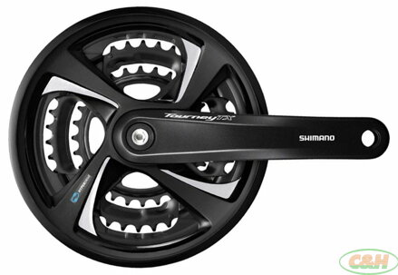 kliky SHIMANO Tourney TX FC-TX801-L 175mm 48-38-28 zubů, černé s krytem