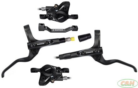 brzda kotoučová SHIMANO MT201, p+z (1000+1700 mm), adaptér, komplet bez kotoučů