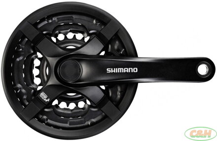 kliky SHIMANO Tourney FC-TY501-L 170mm 42-34-24 zubů, černé s krytem