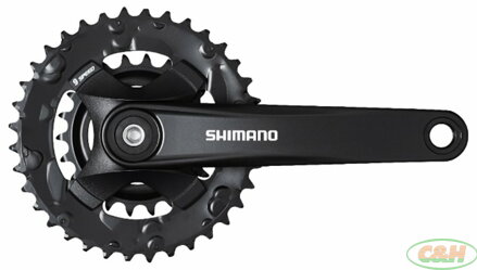 kliky SHIMANO FC-MT101-L 170mm 36x22, černé, bez krytu, 9 speed, pro osu čtyřhran, v krabičce