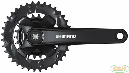 kliky SHIMANO FC-MT101-L 175mm 36-22 zubů, černé, 9 speed, bez krytu, pro osu čtyřhran