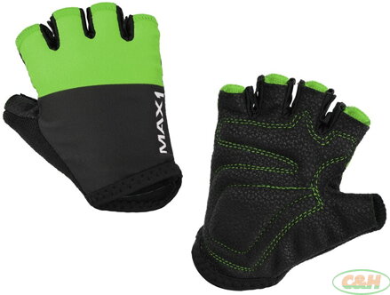 dětské krátkoprsté rukavice MAX1 11-12 let černo/zelené